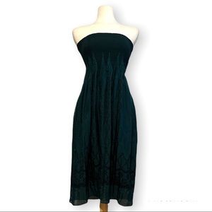 Lapis Strapless Stretchy Sun/Beach Dress in Dark Green One Size fits S/M/L